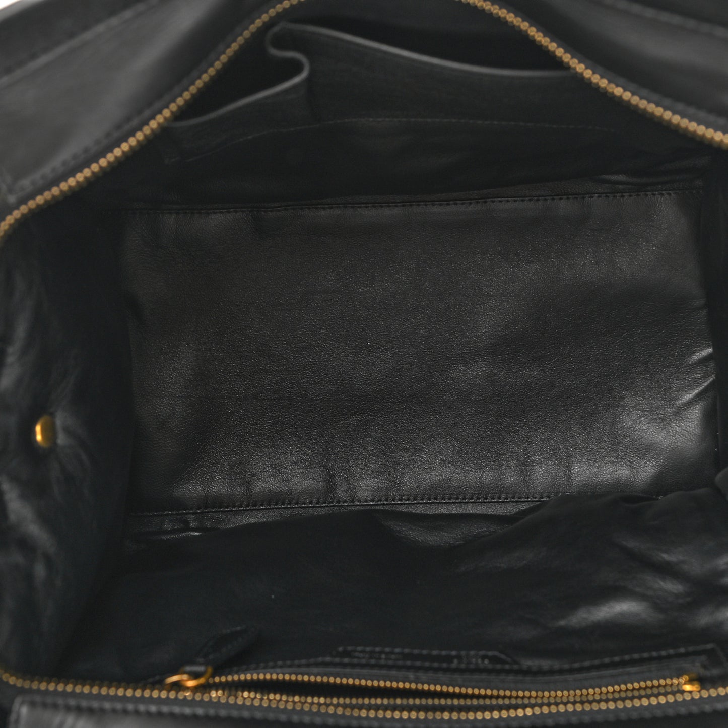 Smooth Calfskin Shearling Bi-Color Mini Luggage Black Natural