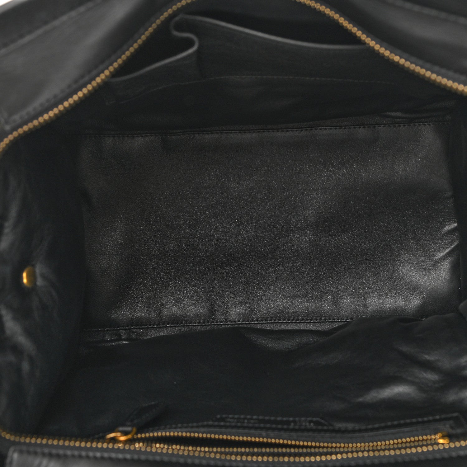 Celine Smooth Calfskin Shearling Bi-Color Mini Luggage Black Natural 5 of 12