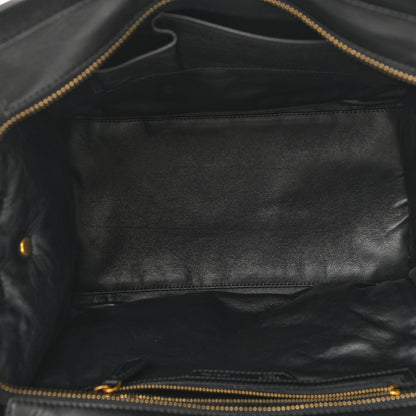 Celine Smooth Calfskin Shearling Bi-Color Mini Luggage Black Natural 5 of 12
