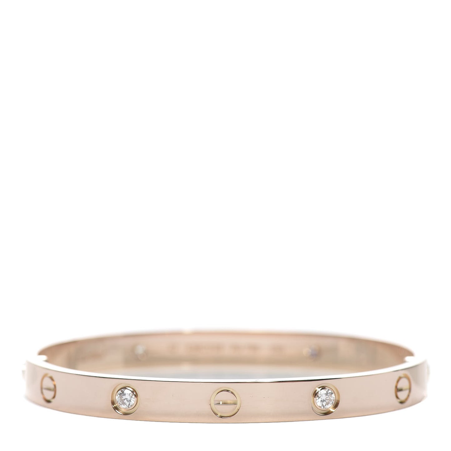 18K Pink Gold 4 Diamond LOVE Bracelet 17