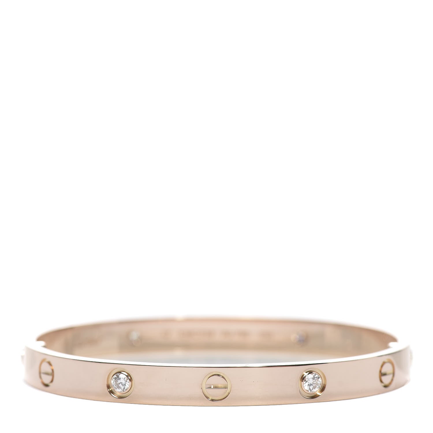 Cartier 18K Pink Gold 4 Diamond LOVE Bracelet 17 1 of 7