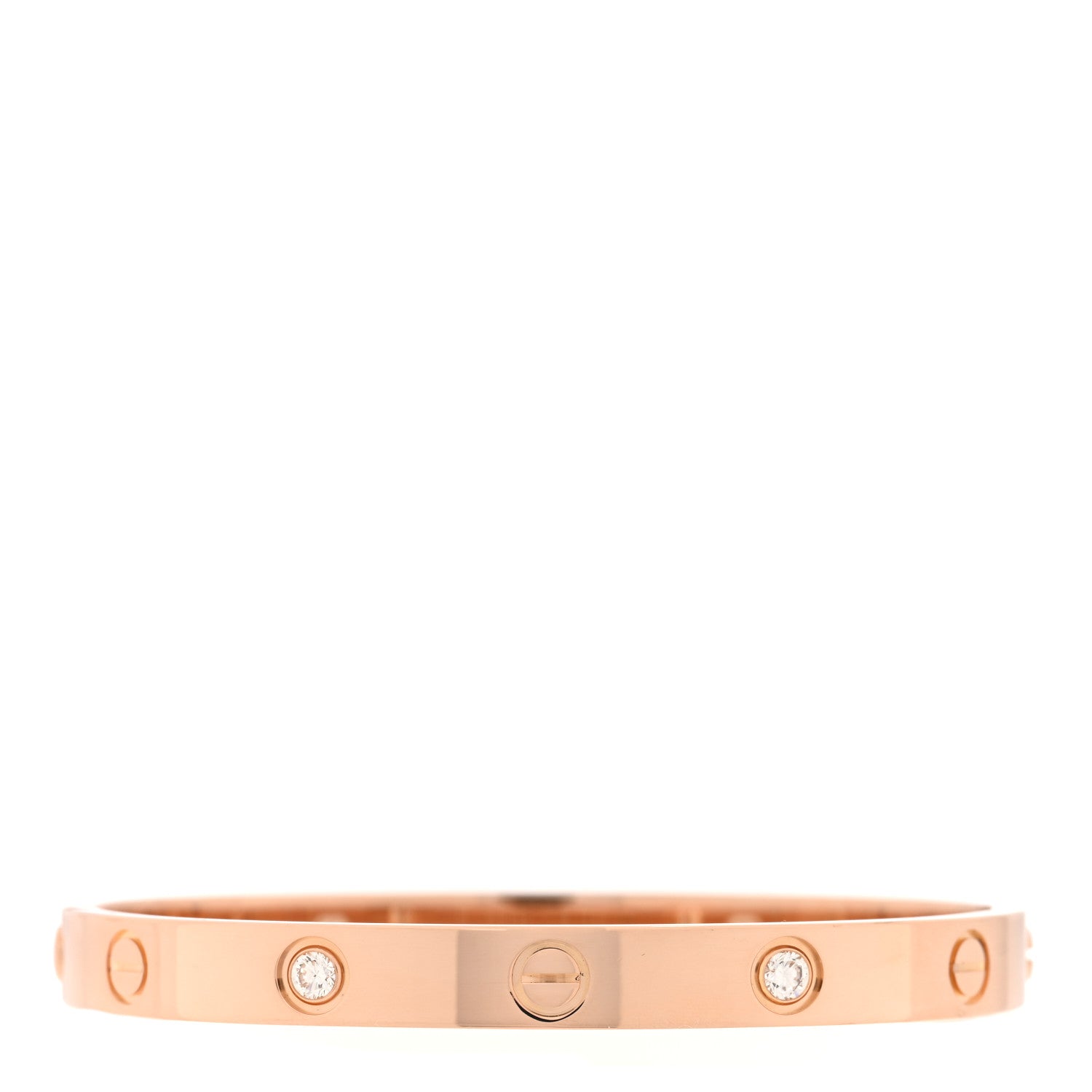 Cartier 18K Pink Gold 4 Diamond LOVE Bracelet 16 2 of 9