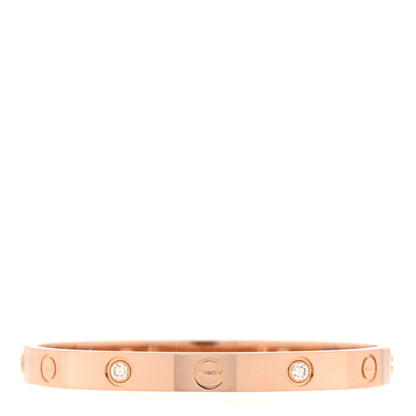 Cartier 18K Pink Gold 4 Diamond LOVE Bracelet 16 2 of 9