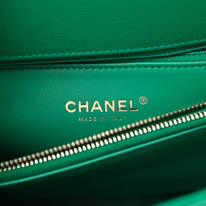 Chanel Caviar Quilted Small Coco Handle Flap Green 6 of 10
