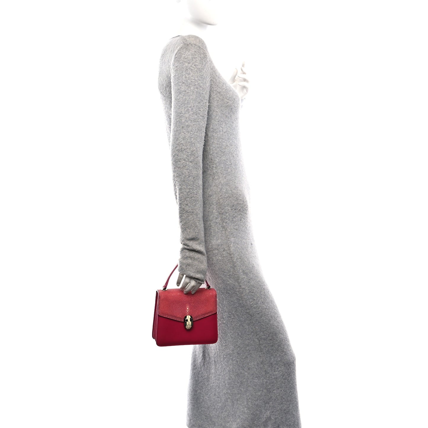 Calfskin Galuchat Serpenti Forever Crossbody Red