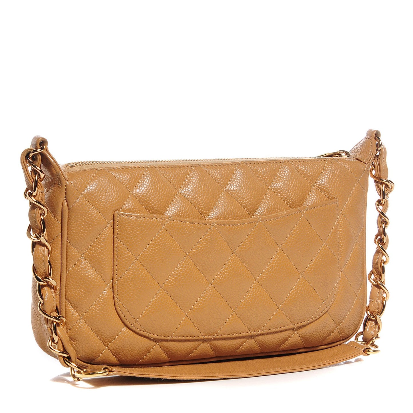 Caviar Quilted Shoulder Bag Beige