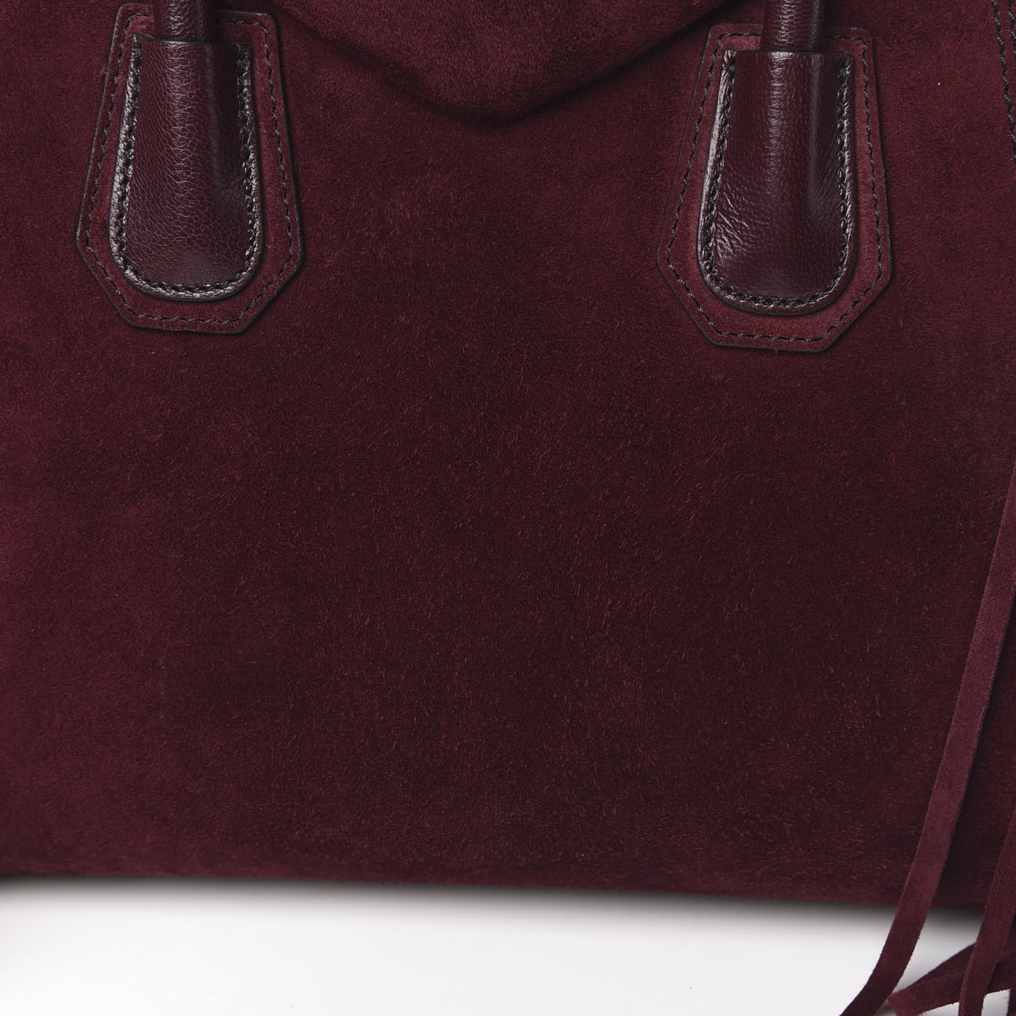 Calfskin Suede Small Fringe Antigona Burgundy