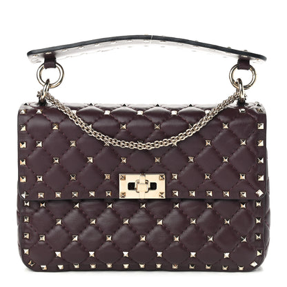 Valentino Garavani Nappa Medium Rockstud Spike Shoulder Bag Rubin 1 of 8