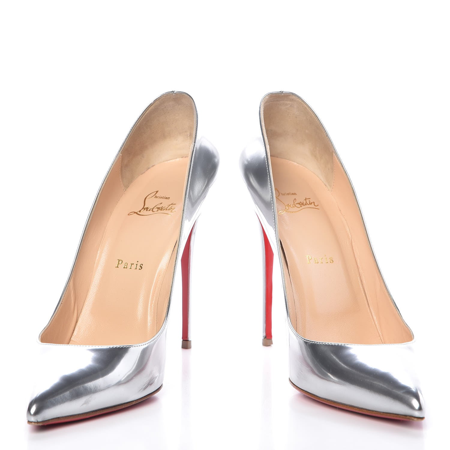 Christian Louboutin Metallic Calfskin So Kate 120 Pumps 42 Silver 5 of 11