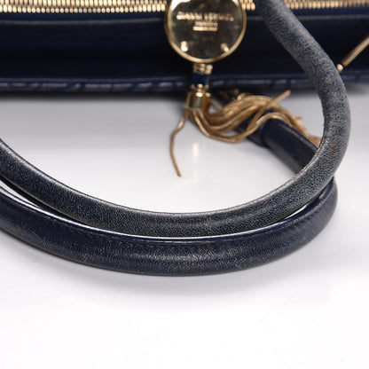 Versace Barocco Quilted Nappa Elettra Vanitas Tote Navy 13 of 18