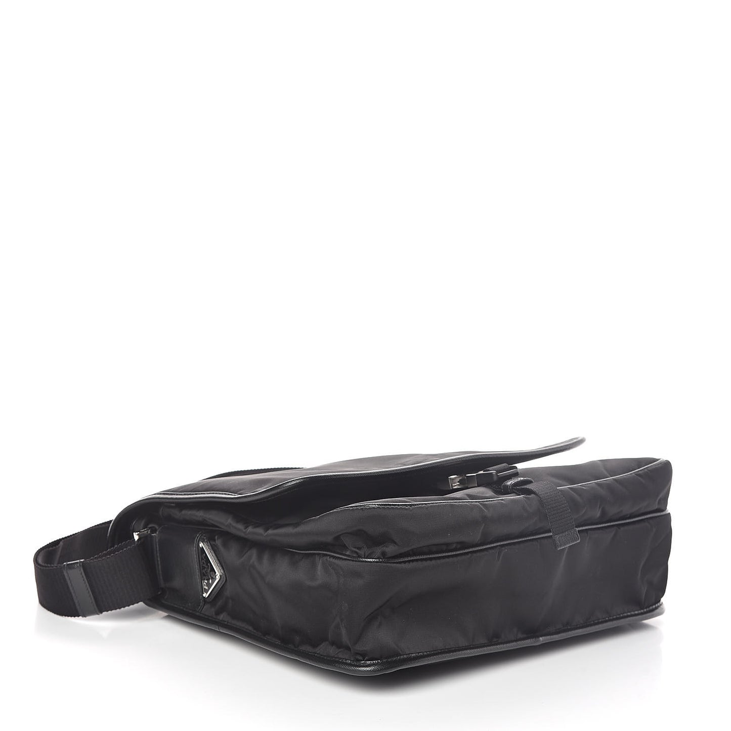 Tessuto Nylon Saffiano Messenger Satchel Black