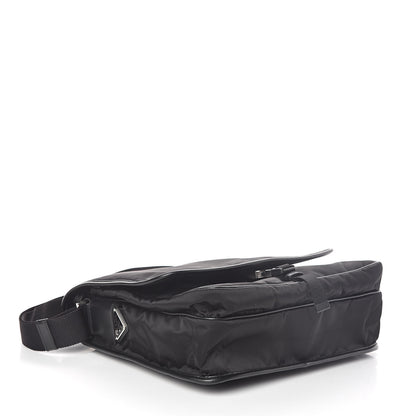 Prada Tessuto Nylon Saffiano Messenger Satchel Black 4 of 8