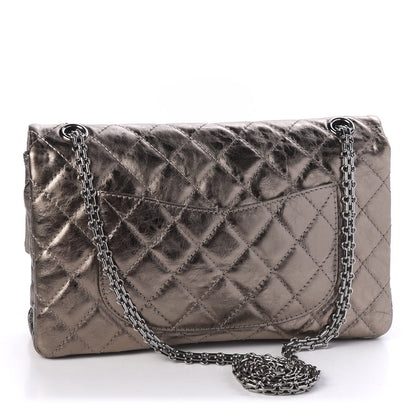 Chanel Metallic Sheepskin Quilted 2.55 Reissue 226 Flap Dark Silver 2 of 9