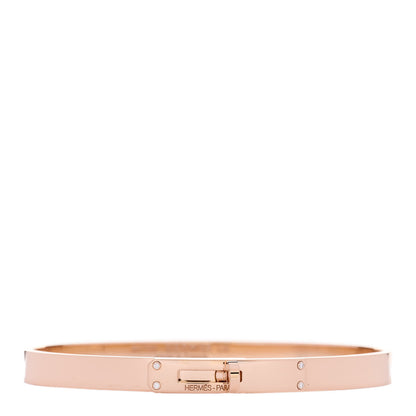 Hermes 18K Rose Gold Diamond PM Kelly Bracelet LG 1 of 5