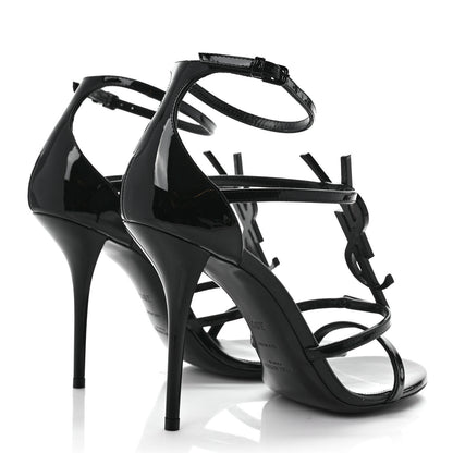 Saint Laurent Patent Cassandra 100 Sandals 38.5 Black 4 of 8