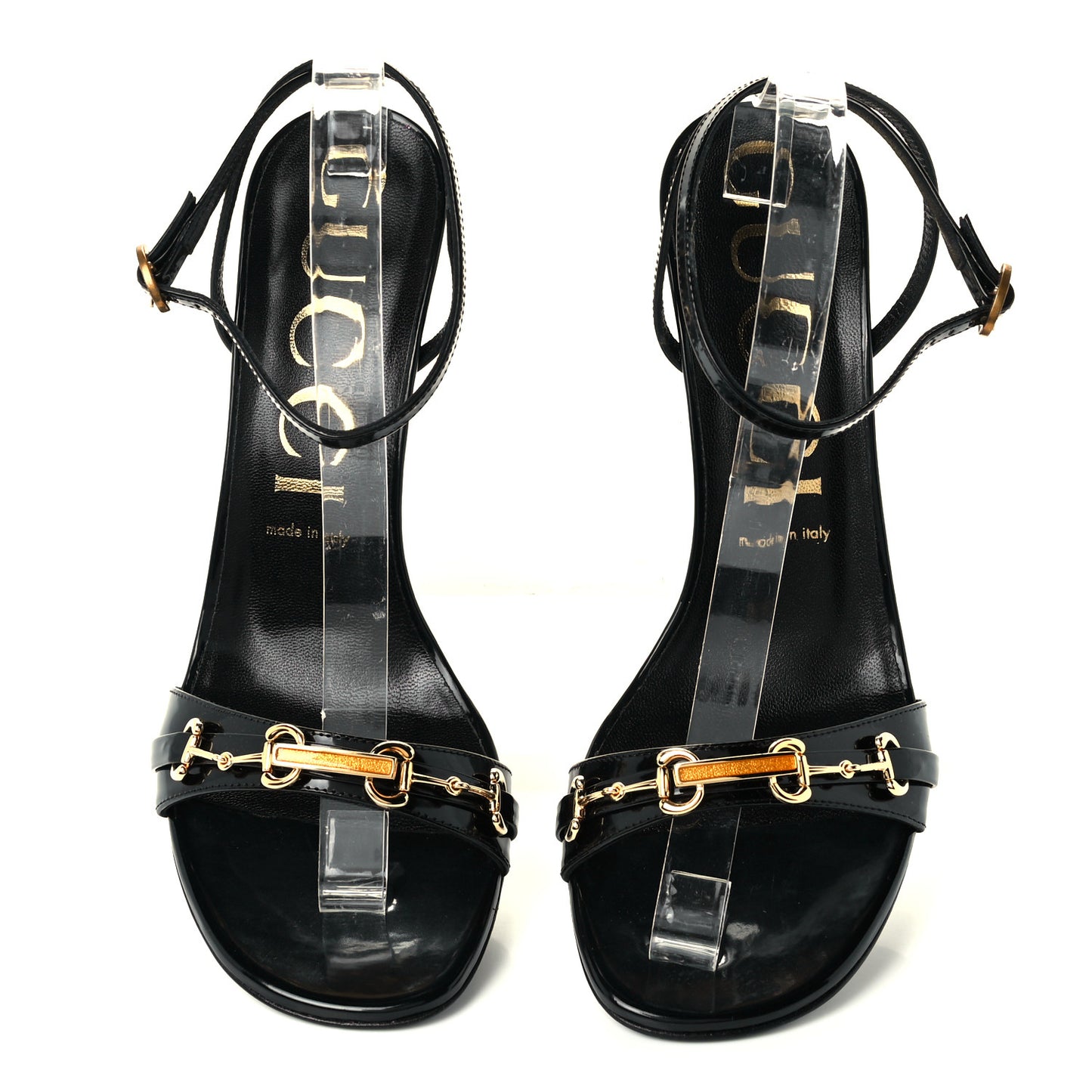 Patent GG Horsebit Moorea Sandals 40 Black