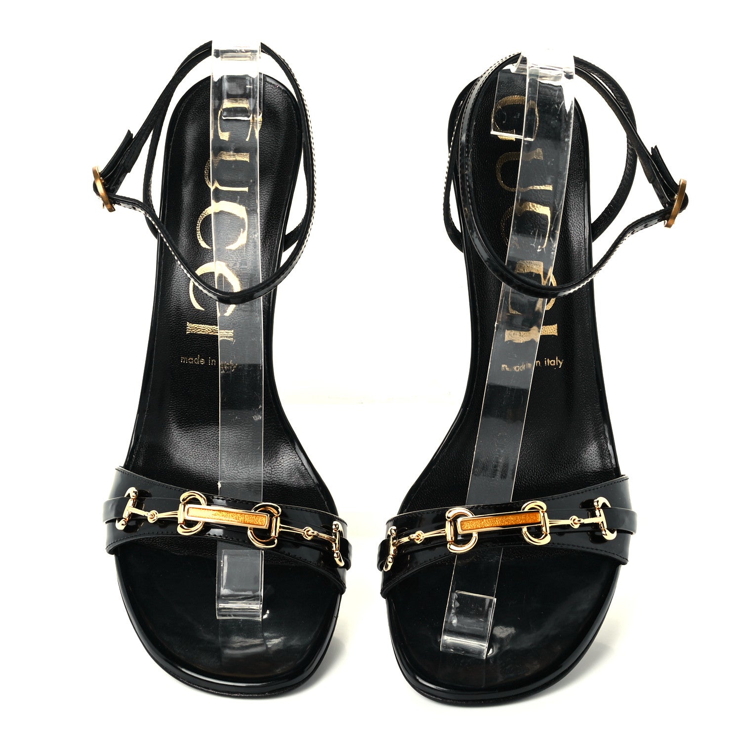 Gucci Patent GG Horsebit Moorea Sandals 40 Black 5 of 11