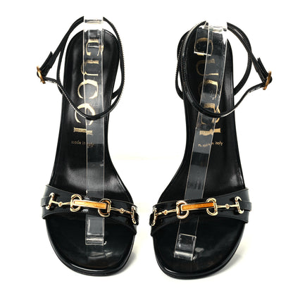 Gucci Patent GG Horsebit Moorea Sandals 40 Black 5 of 11
