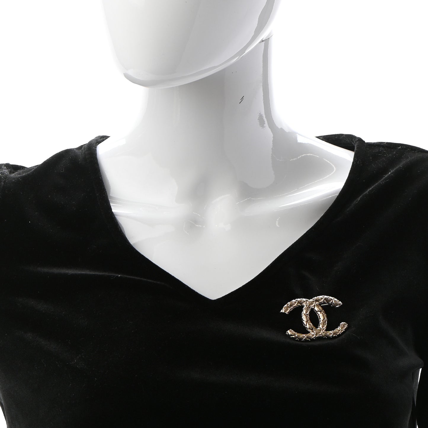 Metal CC Diamond Quilted Brooch Light Gold
