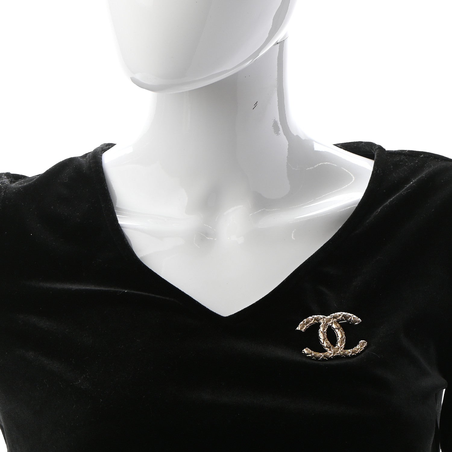 Chanel Metal CC Diamond Quilted Brooch Light Gold 2 of 5