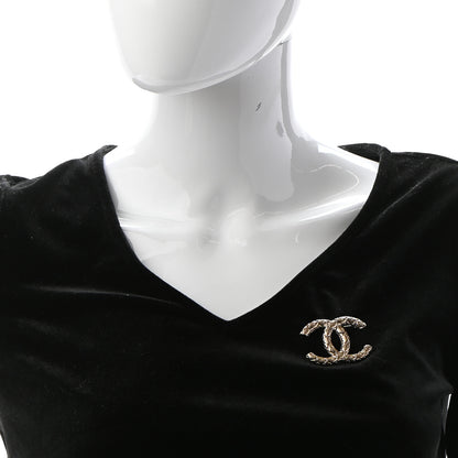 Chanel Metal CC Diamond Quilted Brooch Light Gold 2 of 5