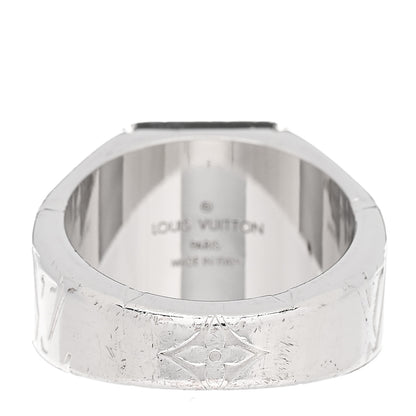Louis Vuitton Monogram Signet Ring M Silver 4 of 6