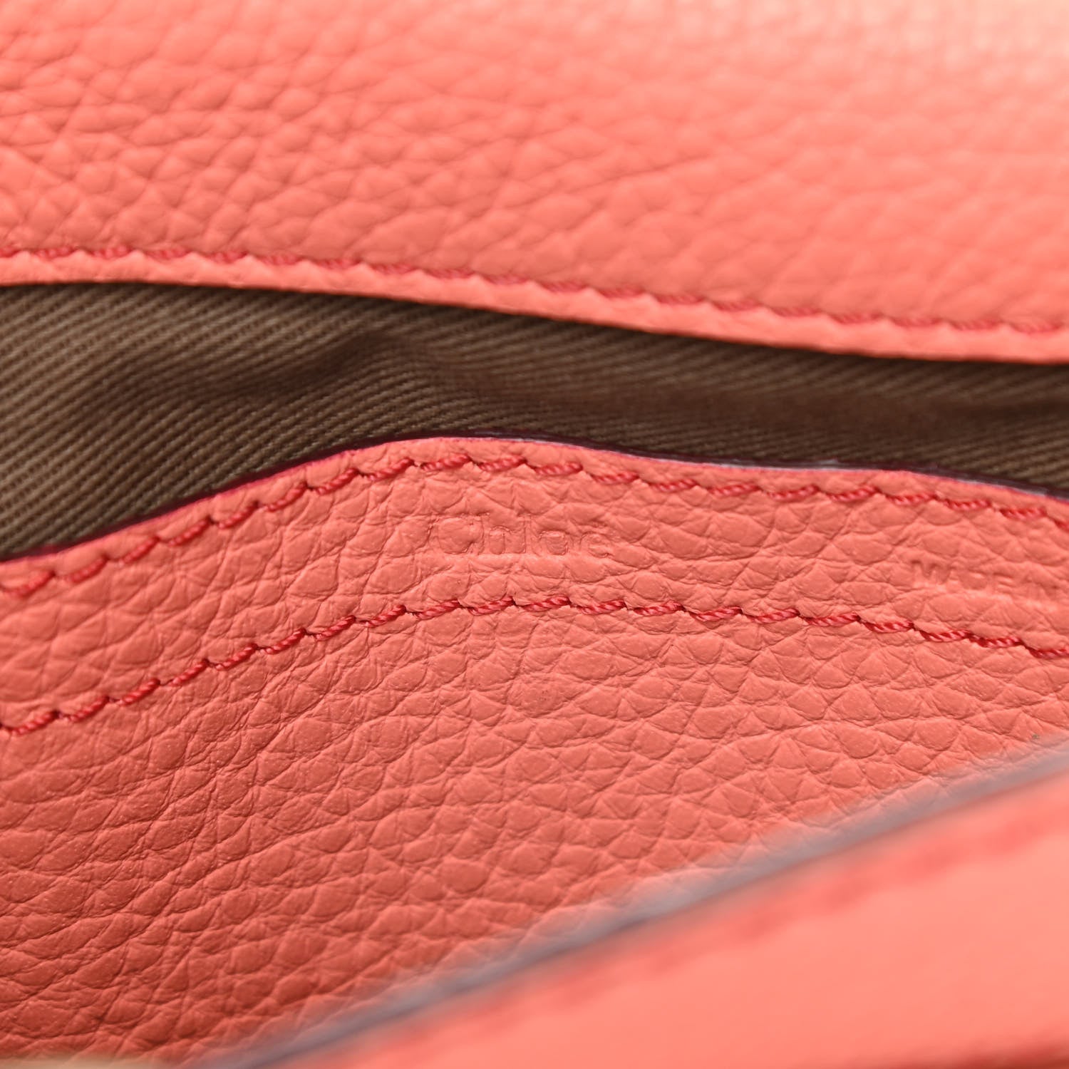 Chloe Calfskin Mini Marcie Round Crossbody Bag Coral Pop 5 of 15