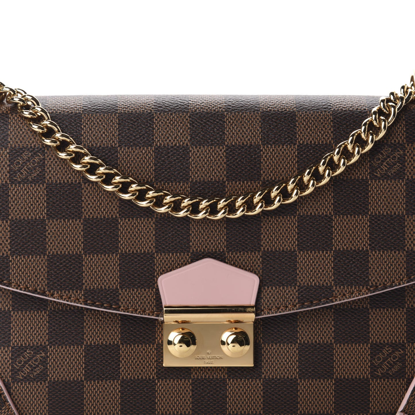 Damier Ebene Caissa Clutch Rose Ballerine