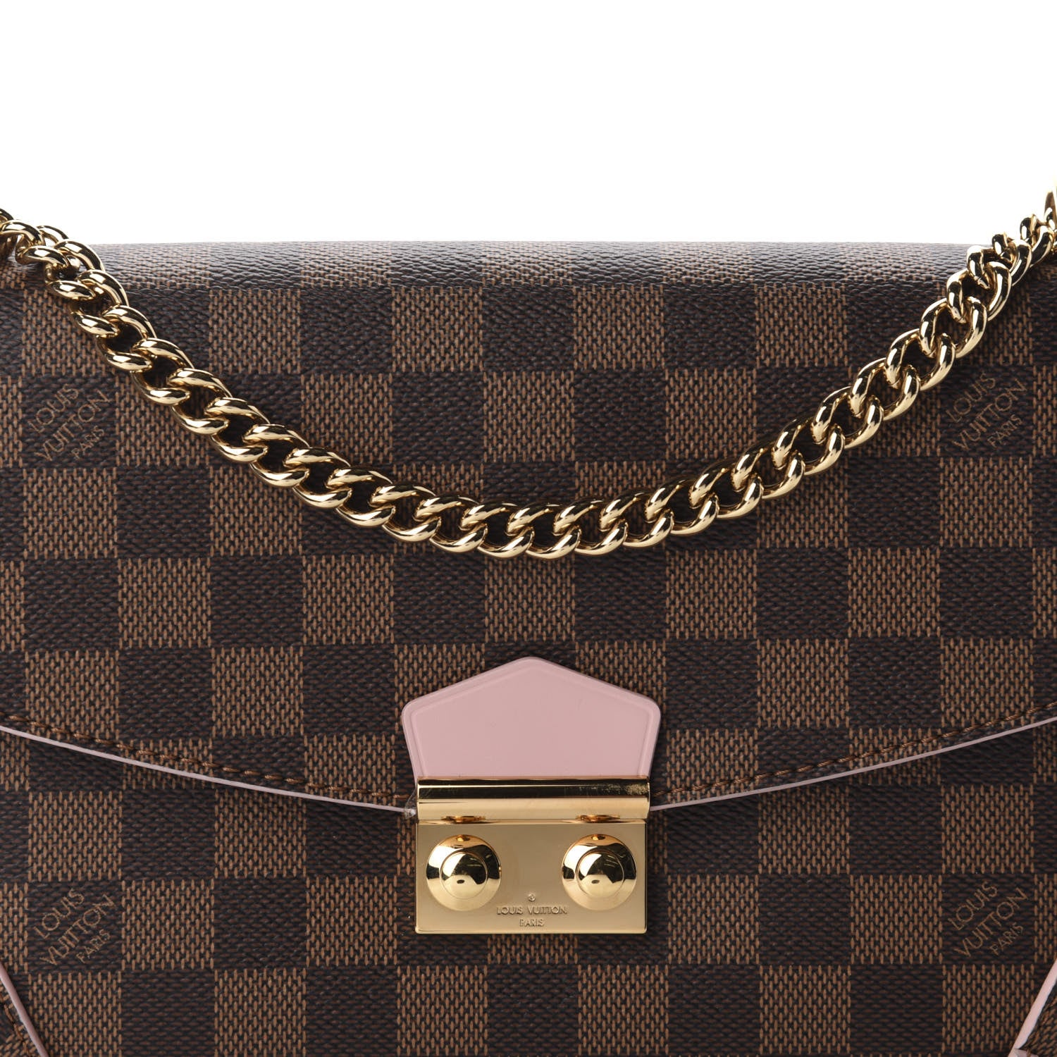 Louis Vuitton Damier Ebene Caissa Clutch Rose Ballerine 10 of 10