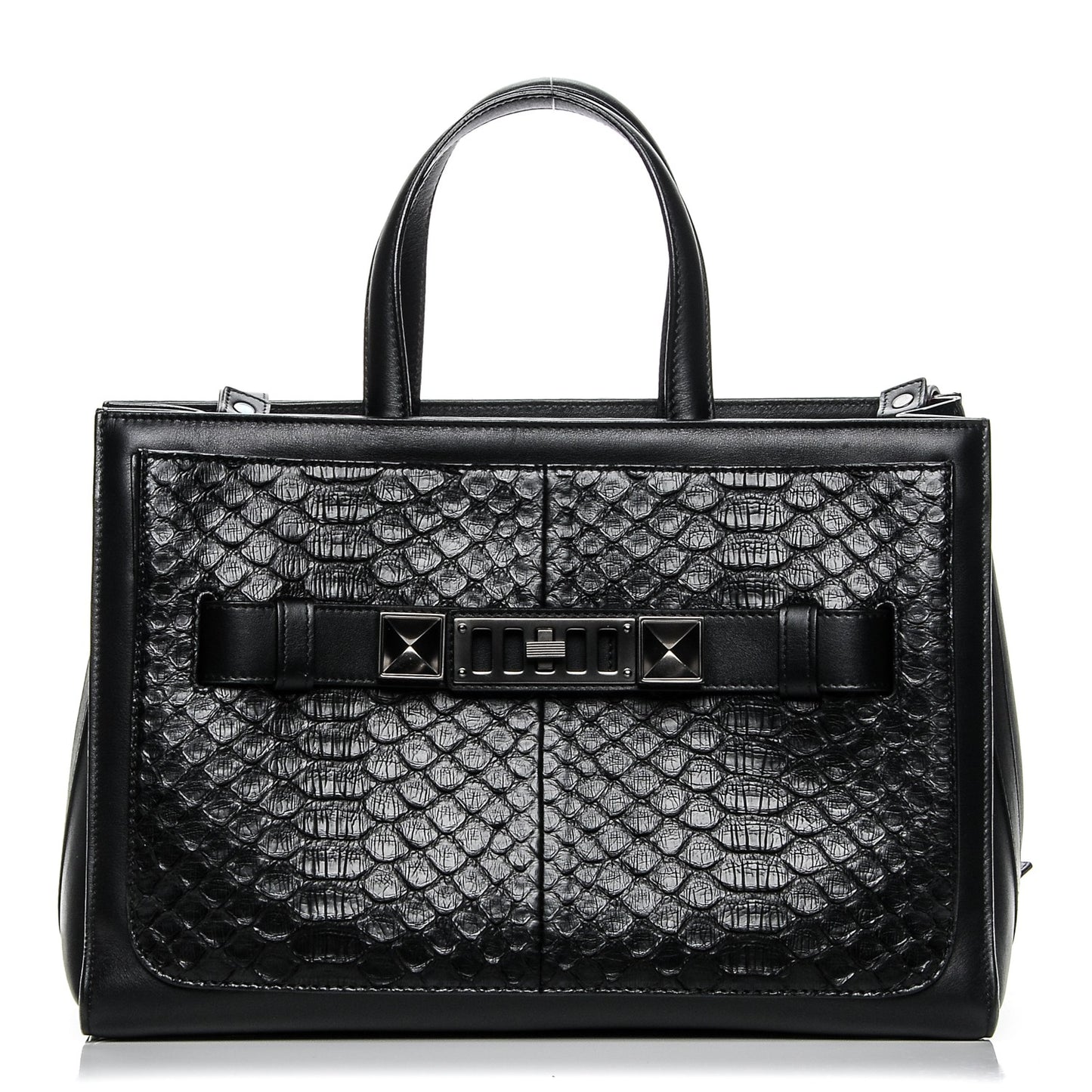 Python Calfskin Small PS11 Tote Black
