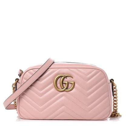 Gucci Calfskin Matelasse Small GG Marmont Chain Shoulder Bag Perfect Pink 1 of 10