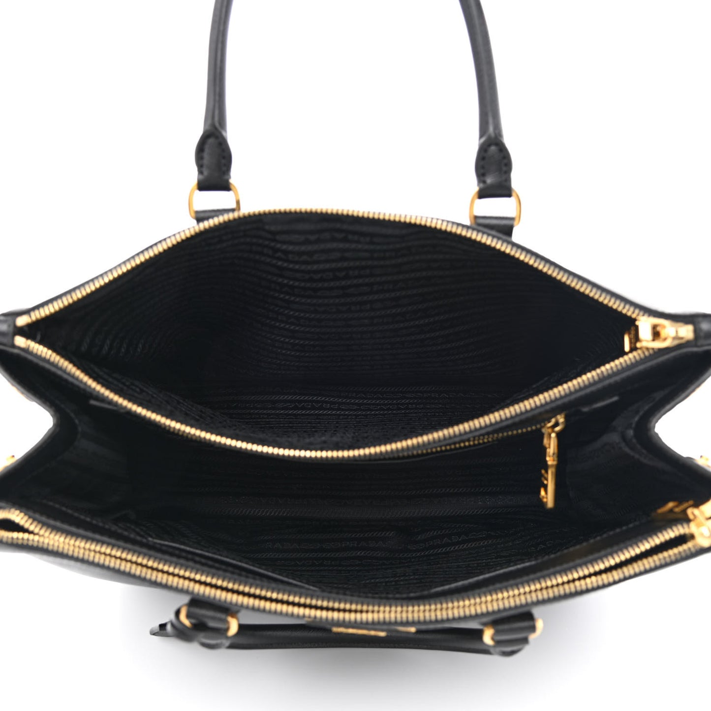 Saffiano Medium Galleria Double Zip Tote Black