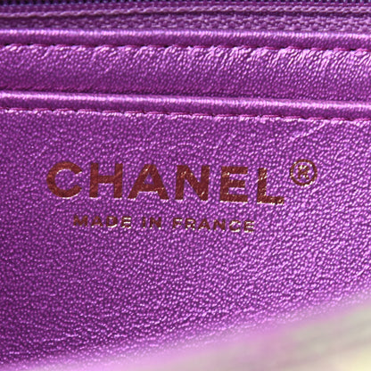 Chanel Iridescent Lambskin Quilted Mini Rectangular Flap Purple 5 of 8