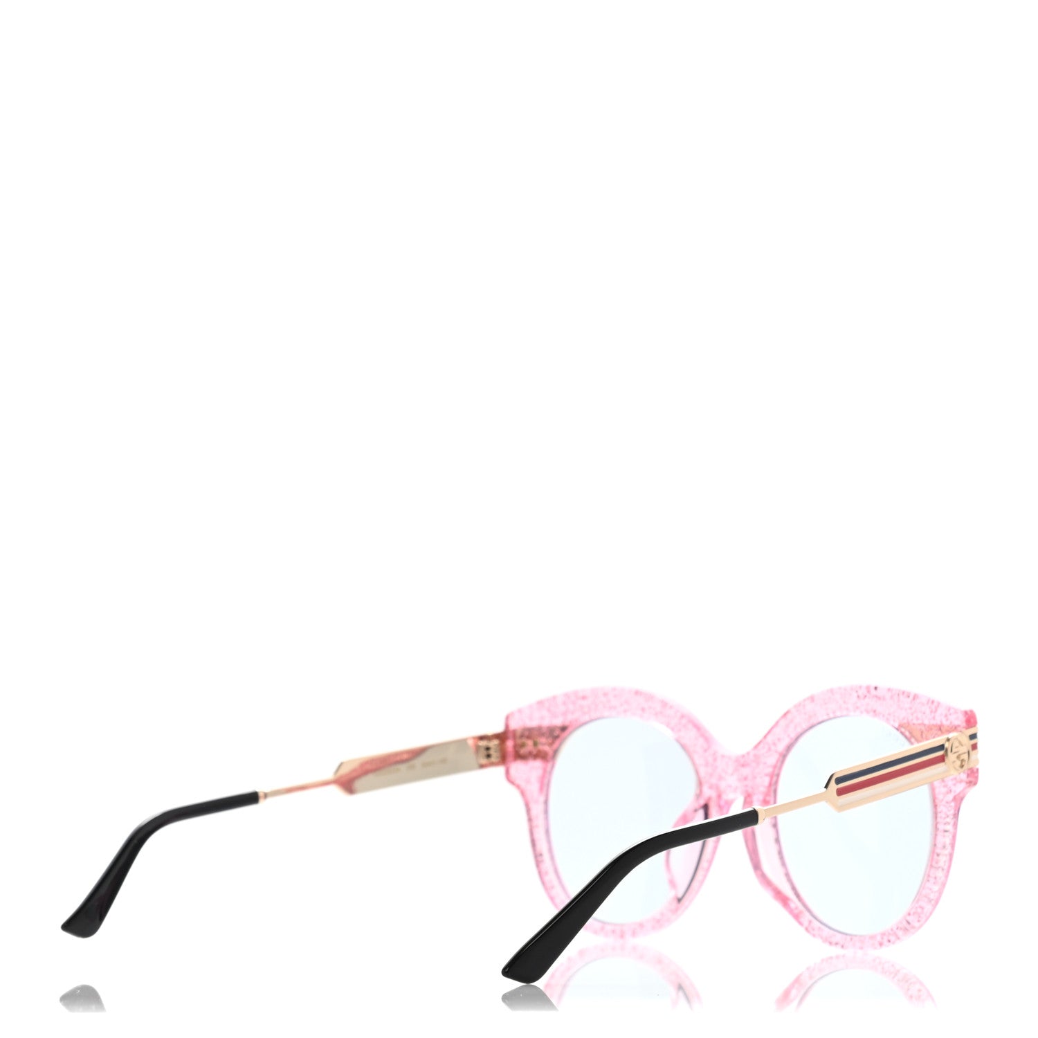 Gucci Acetate Round Frame Web Sunglasses GG0282SA Pink 4 of 7