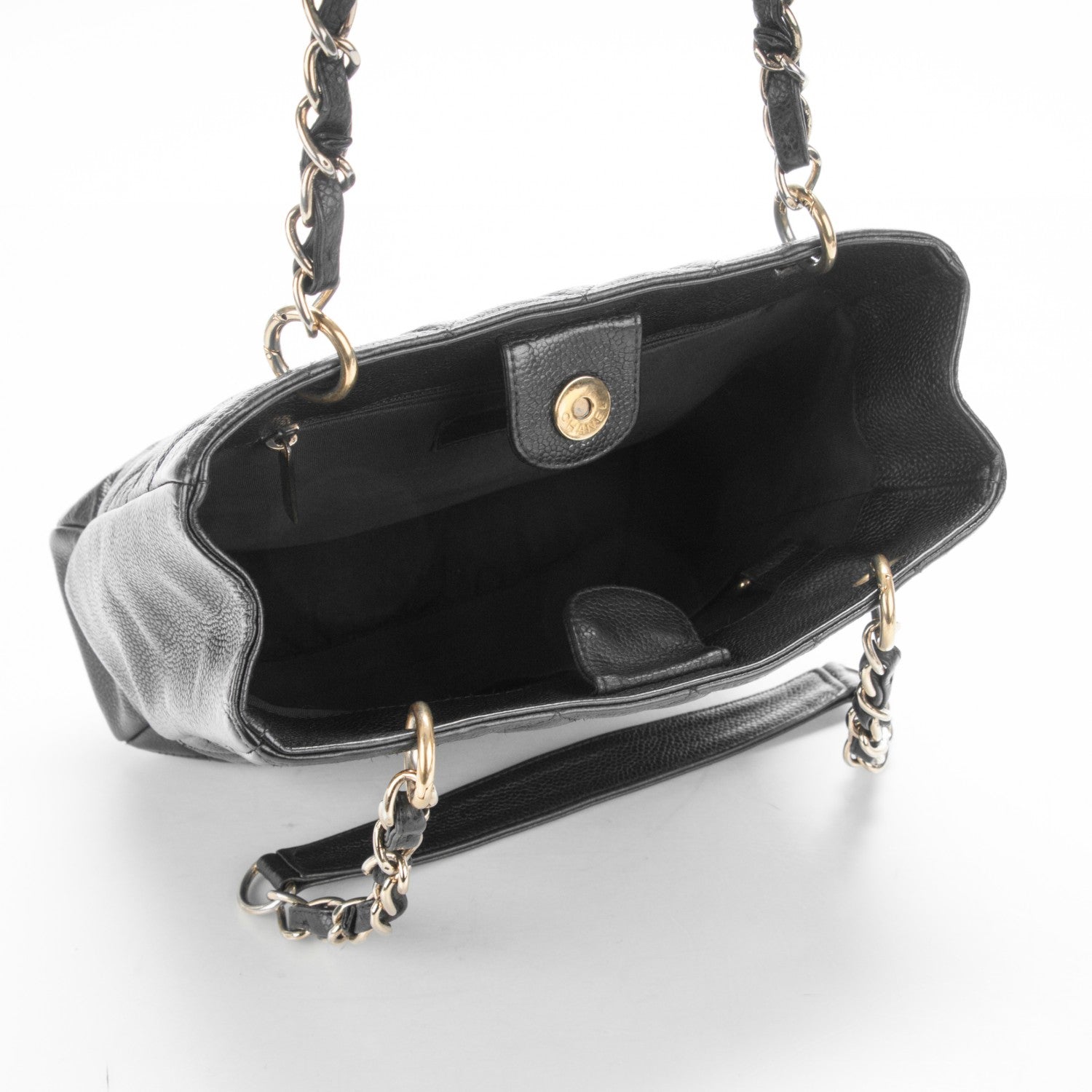 Chanel Caviar Quilted Petit Shopping Tote PST Black 5 of 7