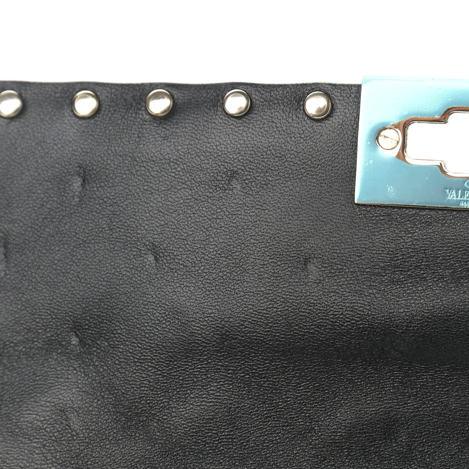Valentino Garavani Metallic Nappa Rockstud Spike Wallet on Chain Mekong 8 of 9