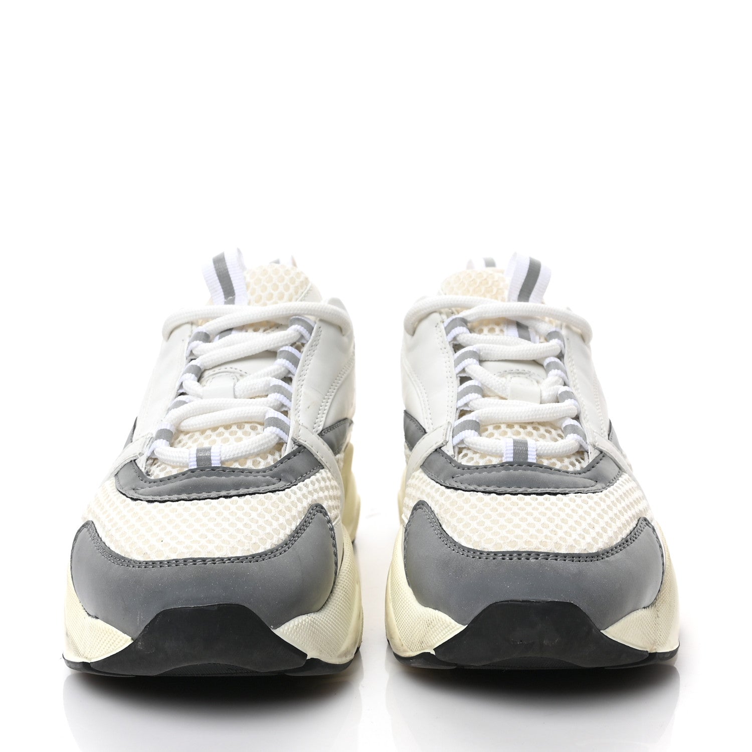 Christian Dior Technical Mesh Calfskin Womens B22 Sneakers 37 White Silver 2 of 7