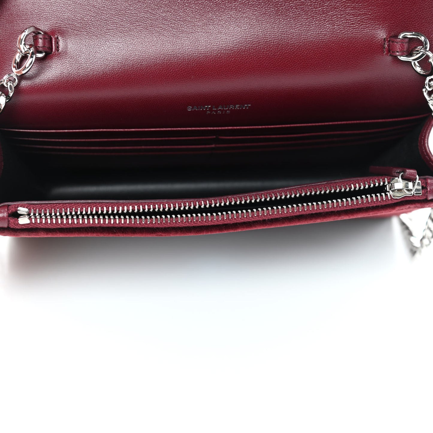 Velvet Crystal Monogram Kate Tassel Shoulder Bag Fuchsia