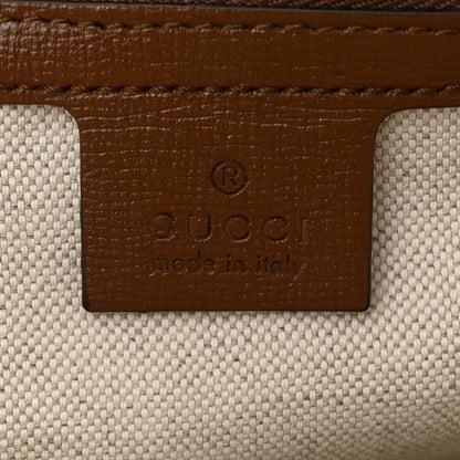 Gucci GG Supreme Monogram Azalea Calfskin Small Horsebit 1955 Top Handle Bag Beige Ebony Brown Sugar 11 of 19
