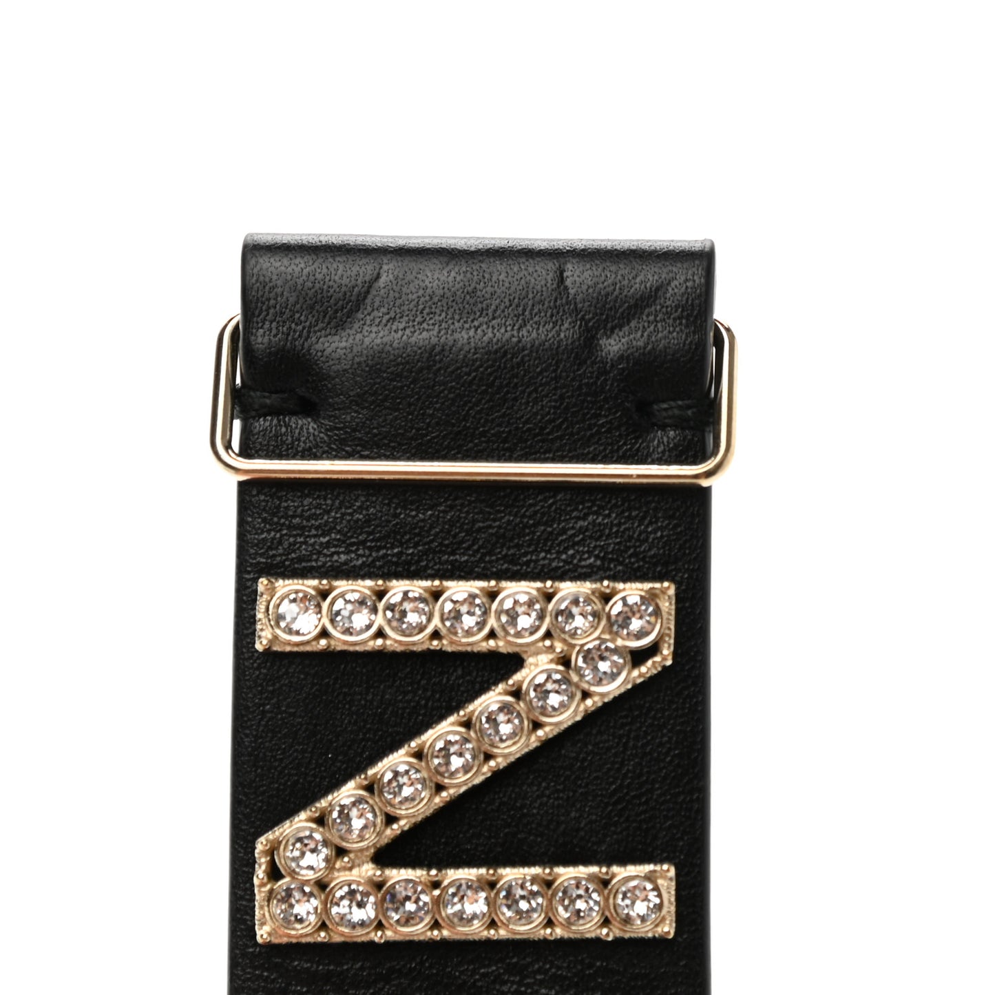 Lambskin Crystal Logo Belt 75 30 Black