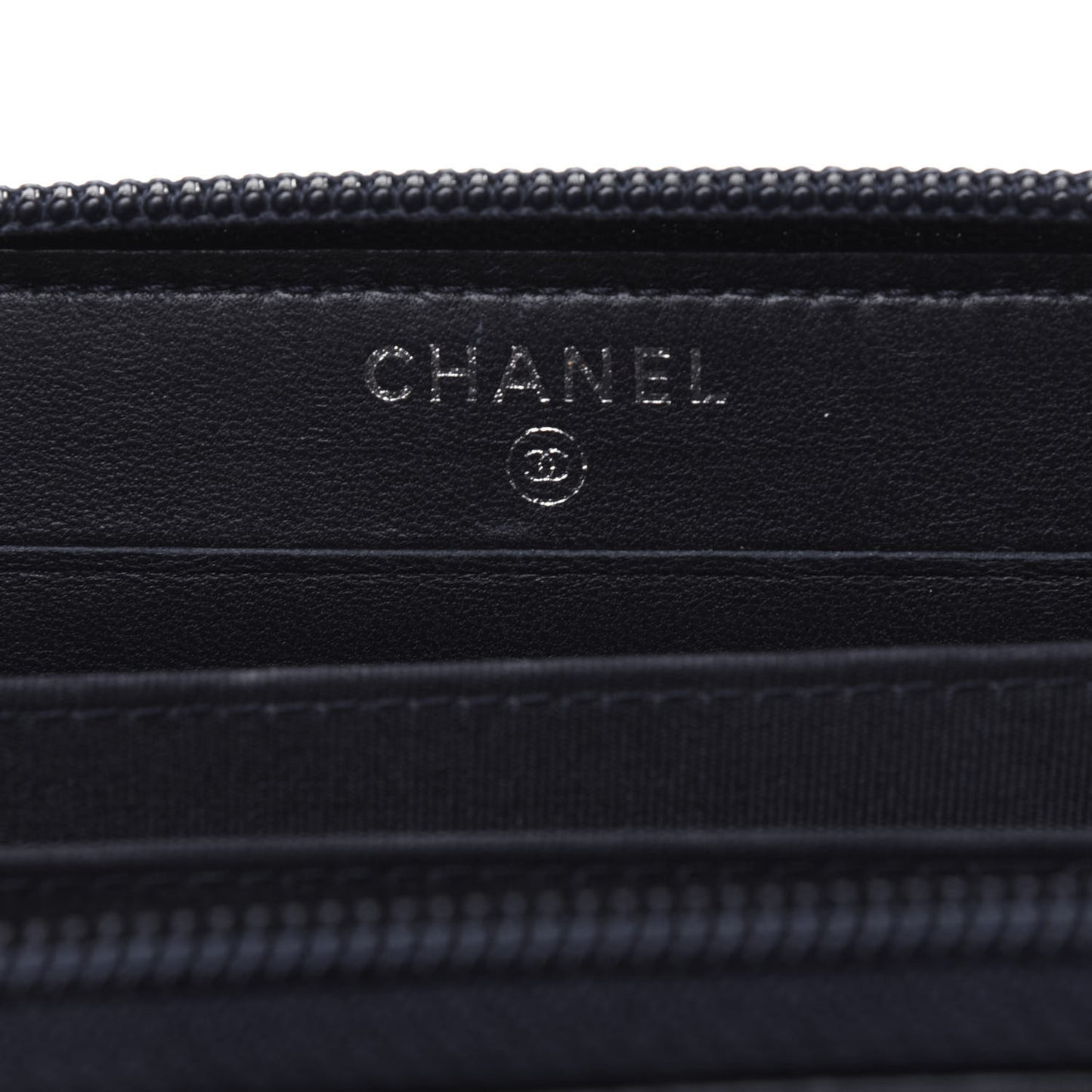 Lambskin Quilted Small Boy Zip Around Wallet Navy