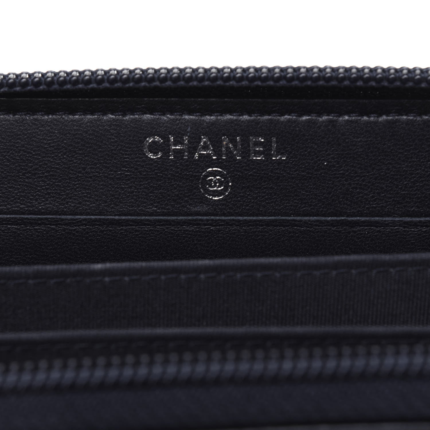 Chanel Lambskin Quilted Small Boy Zip Around Wallet Navy 6 of 13