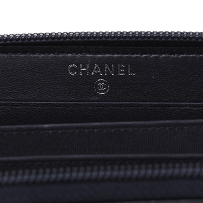 Chanel Lambskin Quilted Small Boy Zip Around Wallet Navy 6 of 13