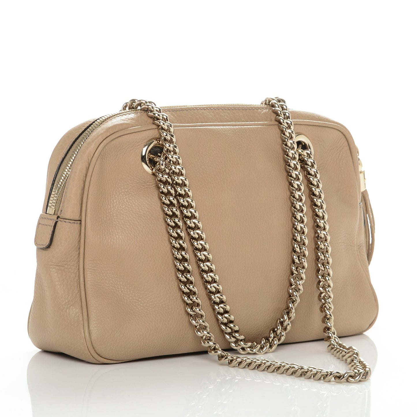 Pebbled Calfskin Small Soho Bowler Camelia