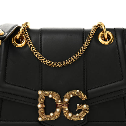 Dolce & Gabbana Smooth Calfskin Small DG Amore Envelope Bag Black 7 of 11
