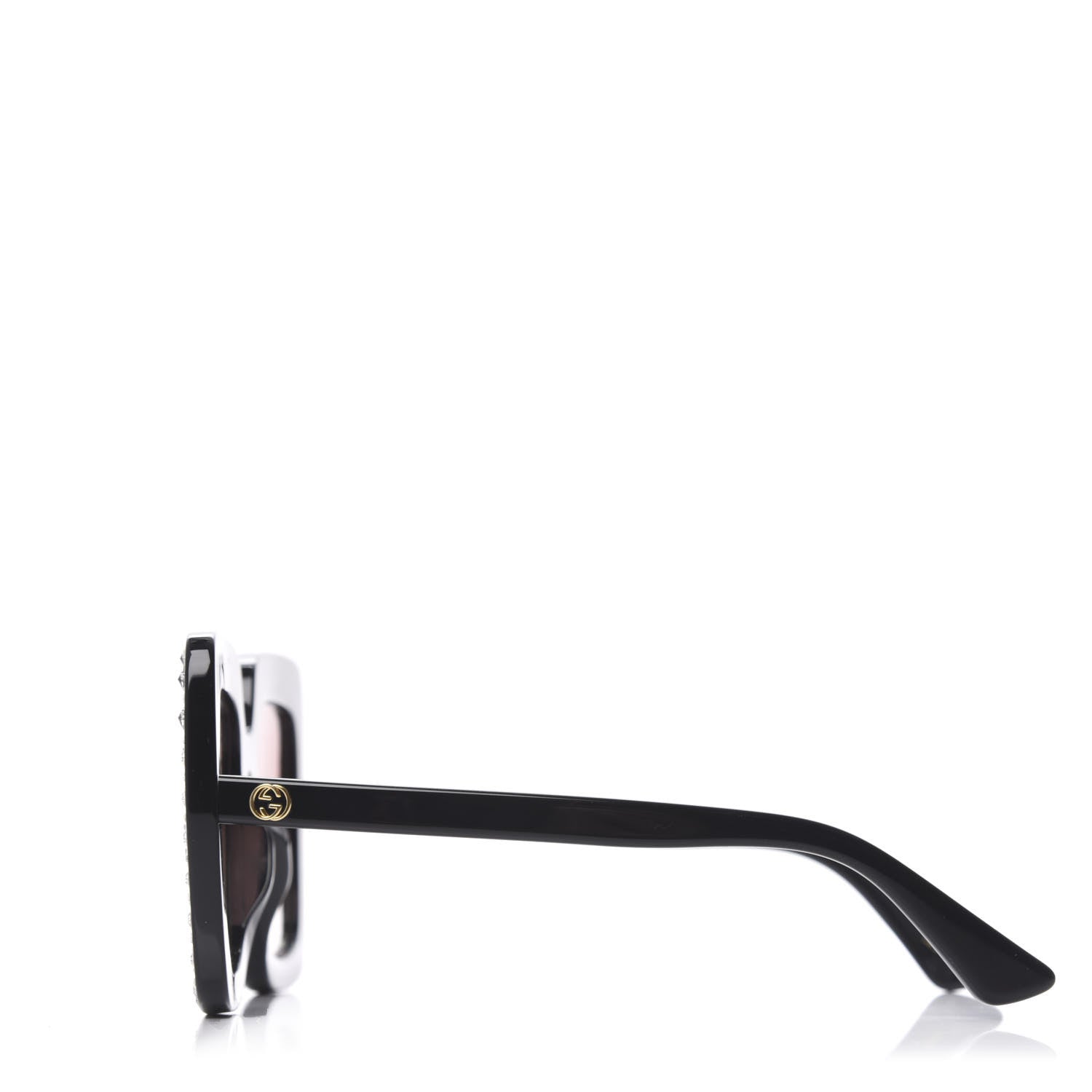 Gucci Acetate Crystal Oversize Sunglasses GG0148S Black 2 of 7