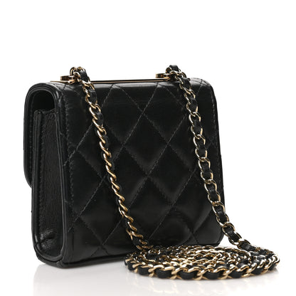Chanel Lambskin Quilted Mini Trendy CC Chain Wallet Black 3 of 13