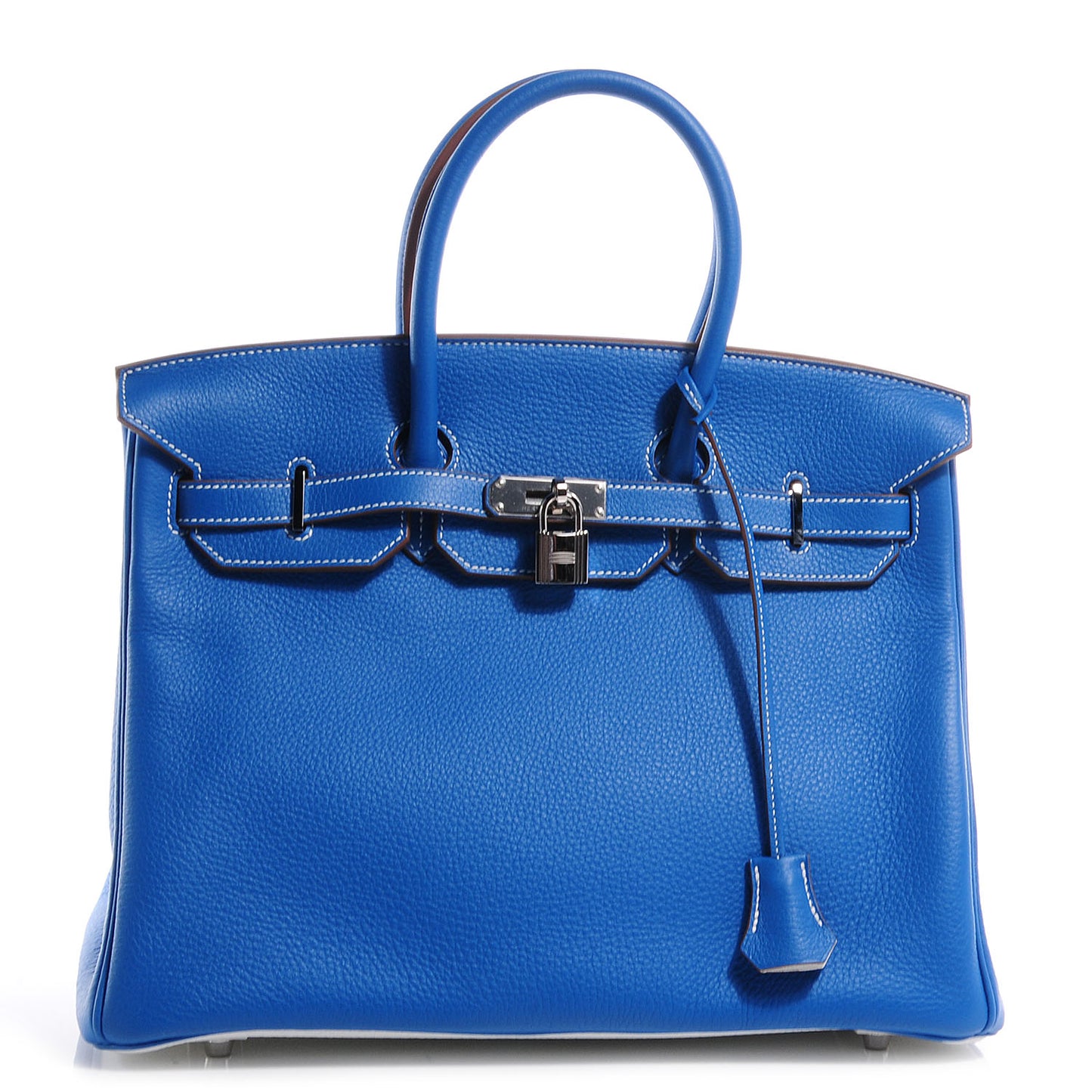 Taurillon Clemence Bi-Color Birkin 35 Mykonos White
