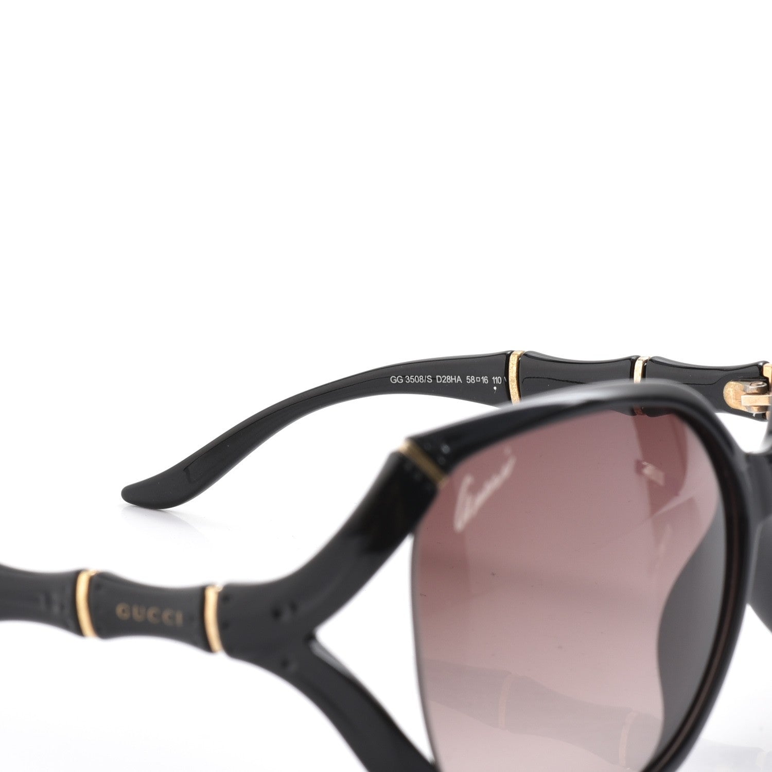 Gucci Bamboo Effect Sunglasses 3508/S Black 7 of 9