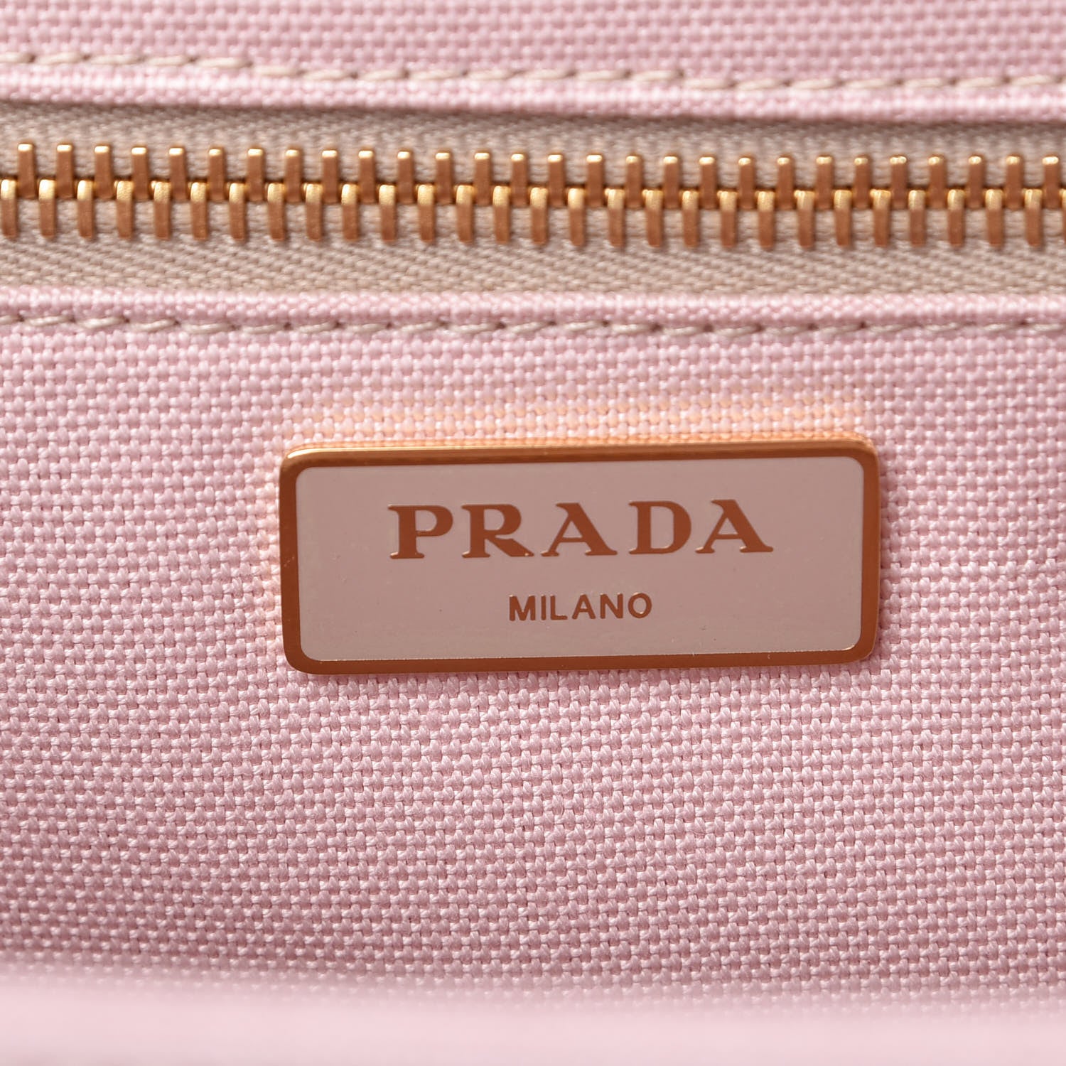 Prada Wicker Canvas Shoulder Bag Pink 8 of 9